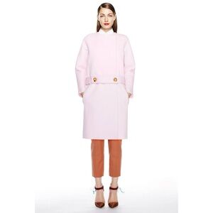 J. CREW COLLECTION B3050 WOOL TEXTURED DOUBLE BREASTED RETRO BLUSH PINK COAT